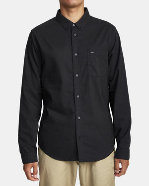 RVCA That'll Do Stretch Long Sleeve Button Up Shirt Black Men's Long Sleeve Button Up Shirts RVCA 