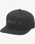 RVCA RVCA Twill Snapback Hat Black/Charcoal Men's Hats RVCA 