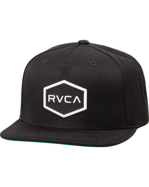 RVCA Commonwealth Snapback Hat Black/White MENS ACCESSORIES - Men's Baseball Hats RVCA 