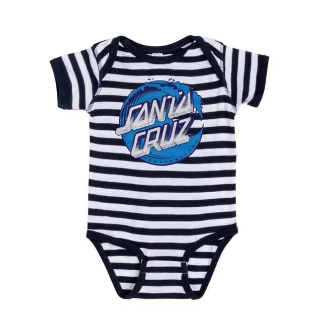 SANTA CRUZ Stipple Wave Dot Infant 1-Piece Navy/White Stripe Infant Onesies Santa Cruz 