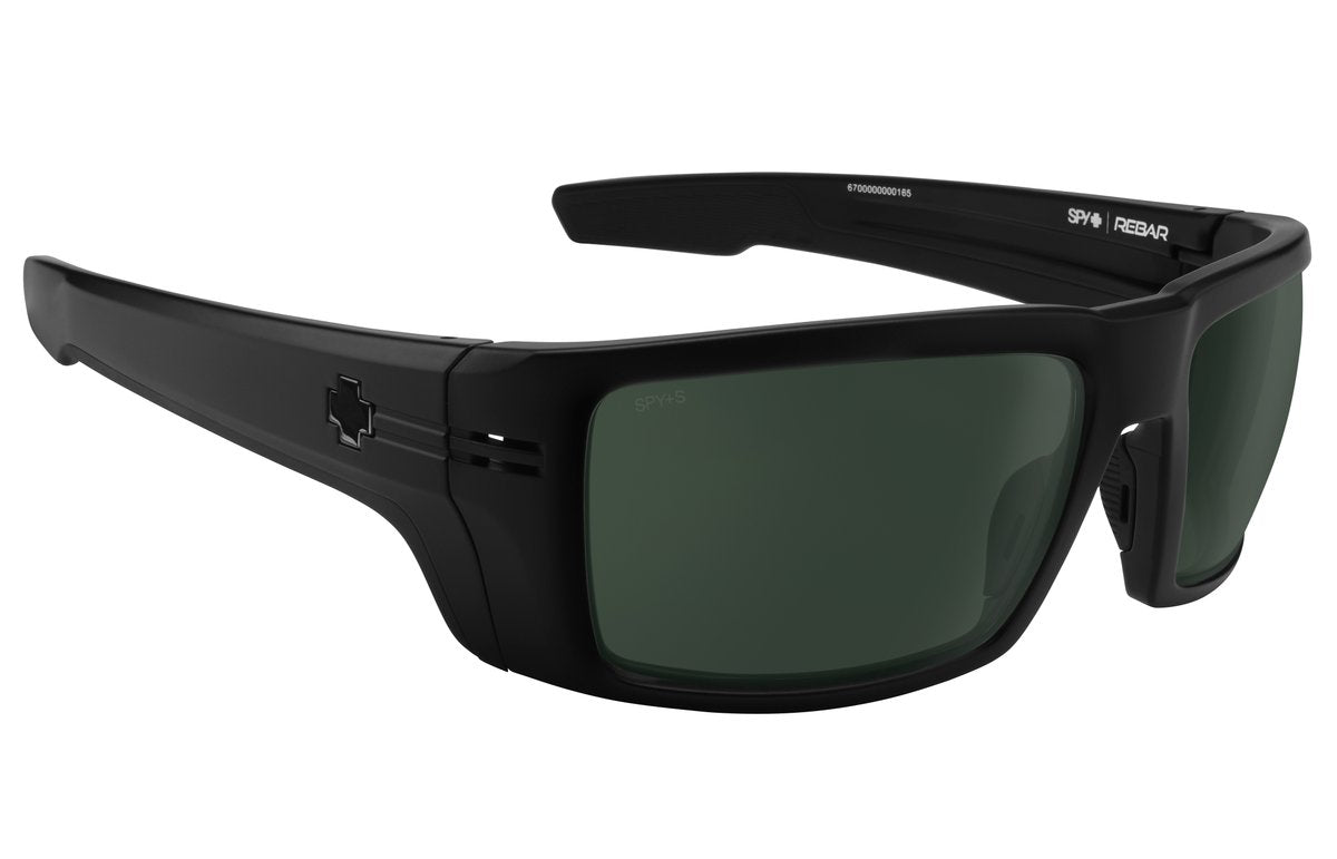 SPY Rebar ANSI Matte Black - Happy Grey Green Sunglasses Sunglasses Spy 