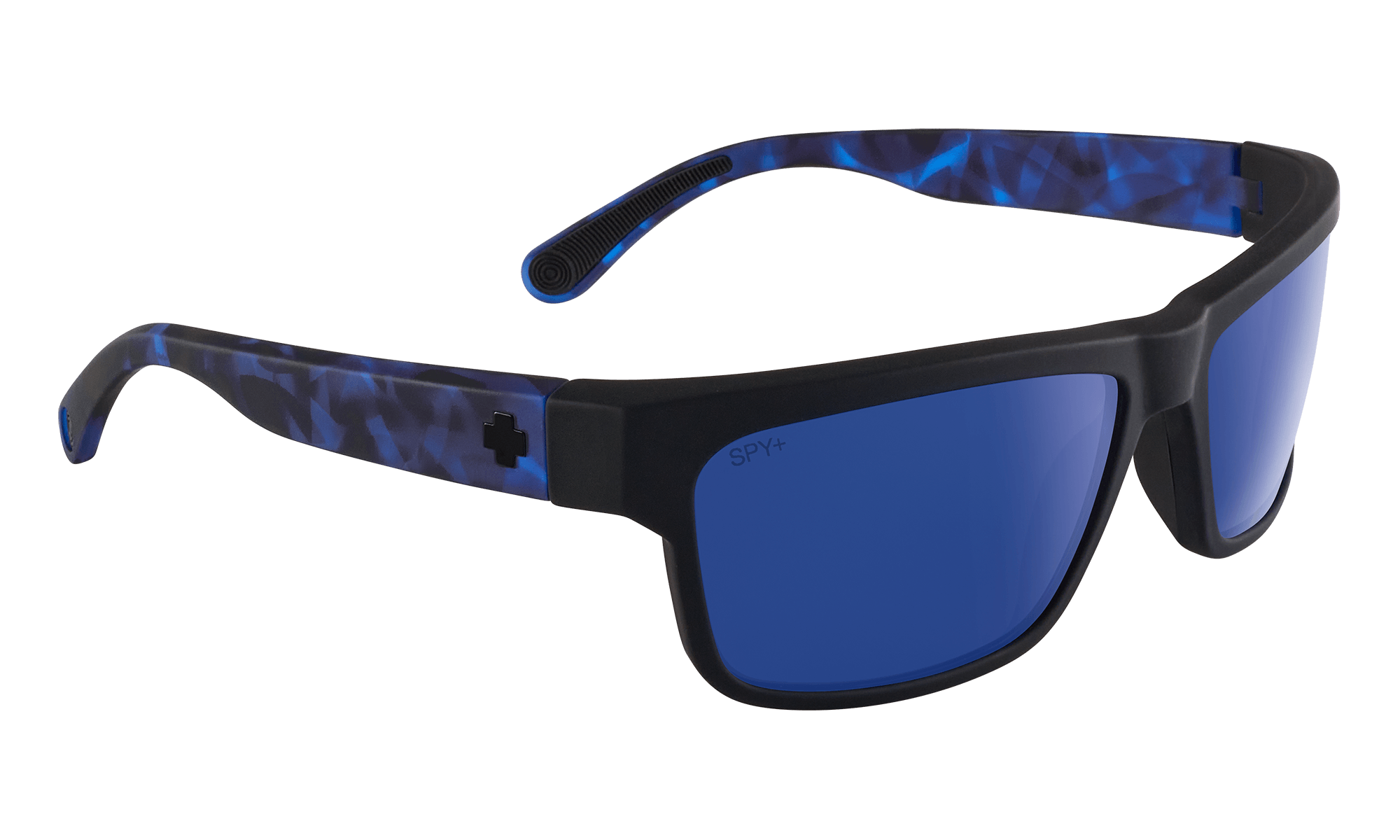 SPY Frazier SOSI Rudy Reyes Soft Matte Black Navy Tort - Happy Grey Green With Dark Blue Spectra Mirror Polarized Sunglasses Sunglasses Spy 