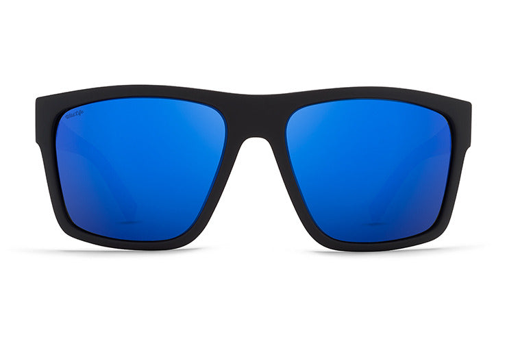 VONZIPPER Dipstick Black Satin - Wildlife Blue Flash Polarized Sunglasses Sunglasses VonZipper 