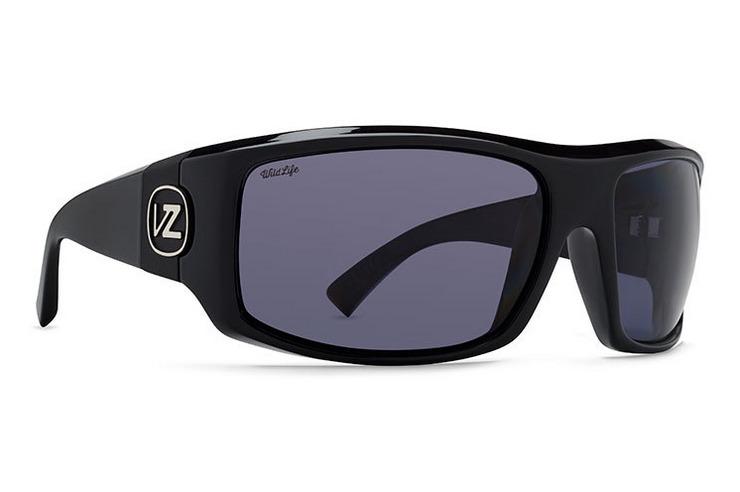 VON ZIPPER Clutch Black Gloss - Wildlife Vintage Grey Polarized Sunglasses Von Zipper Sunglasses Von Zipper 