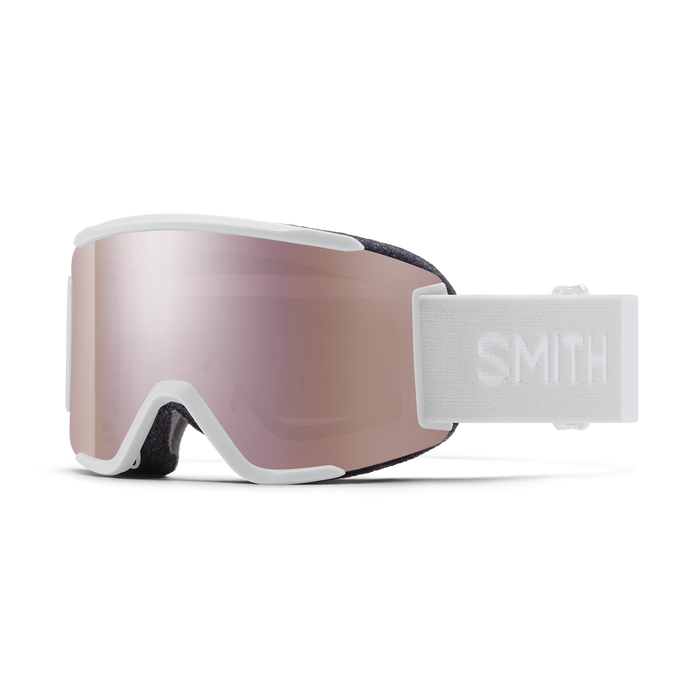 Smith Squad S White Vapor - ChromaPop Everyday Rose Gold Mirror + Clear Snow Goggle Snow Goggles Smith 