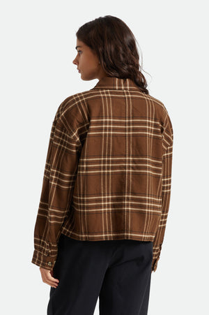 BRIXTON Bowery Flannel Women's Washed Brown/Black Women's Flannels and Button Ups Brixton 