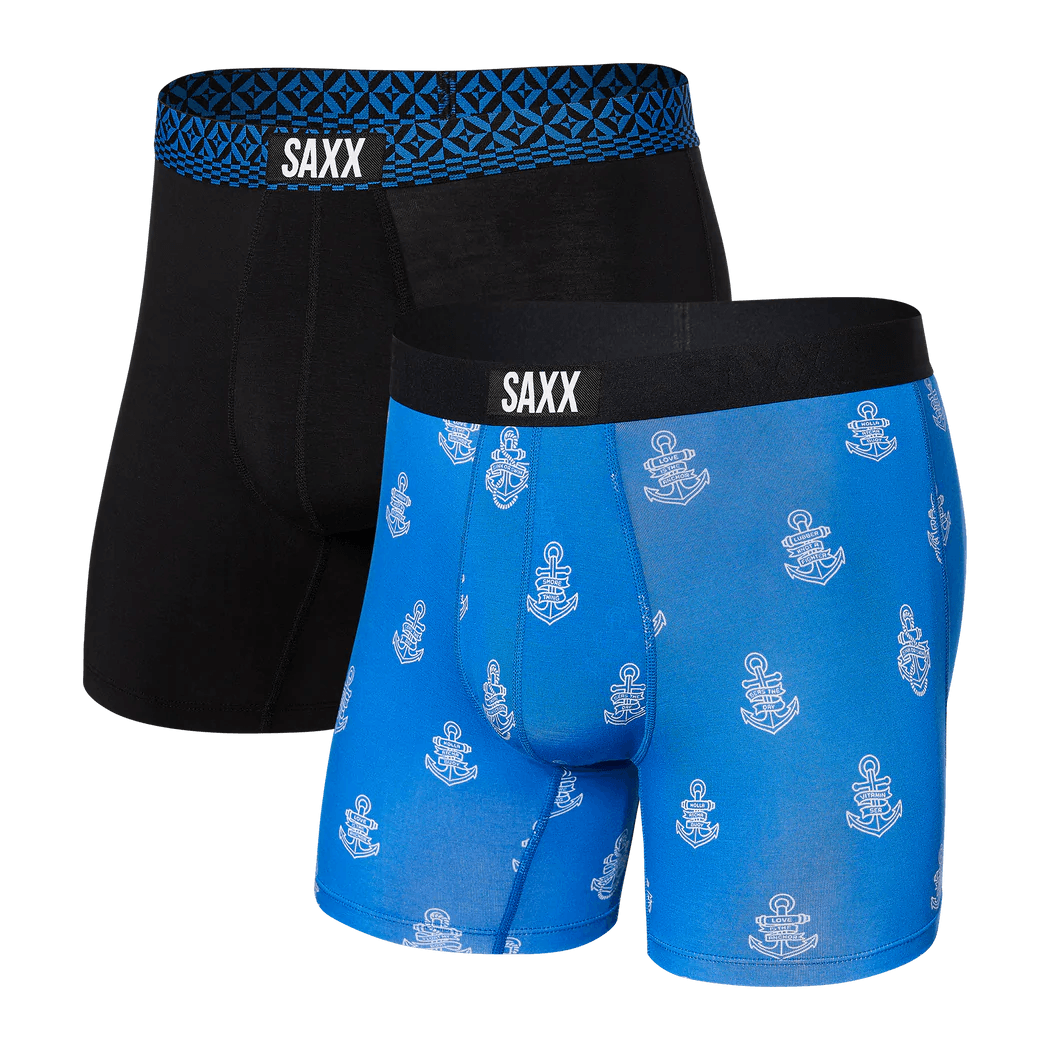 SAXX Vibe 2-Pack Boxer Brief Underwear Vitamin Sea/Black Remix Geo Men's Underwear Saxx 