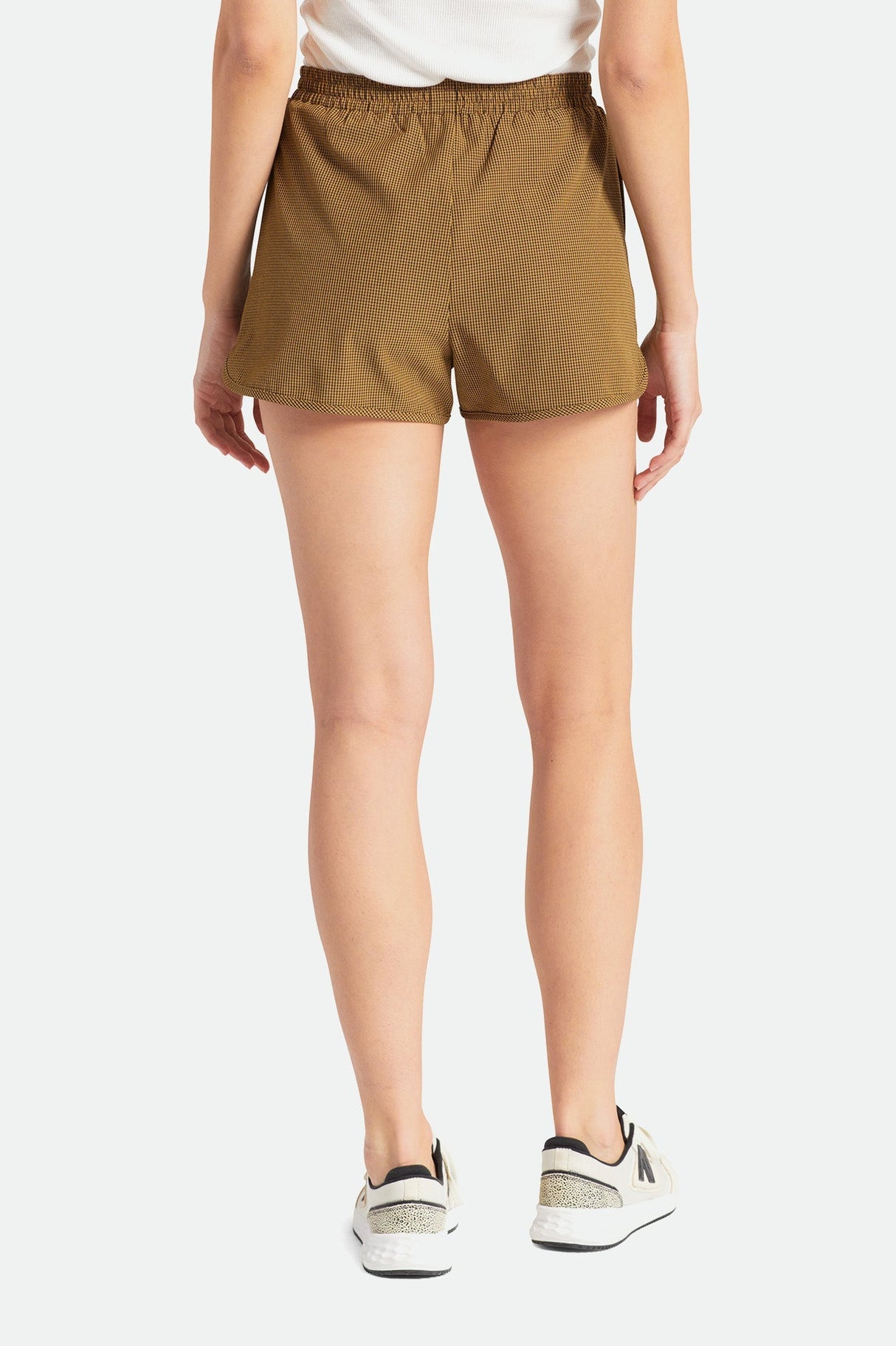 BRIXTON Women's Gingham Runner Shorts Medal Bronze Women's Shorts Brixton 