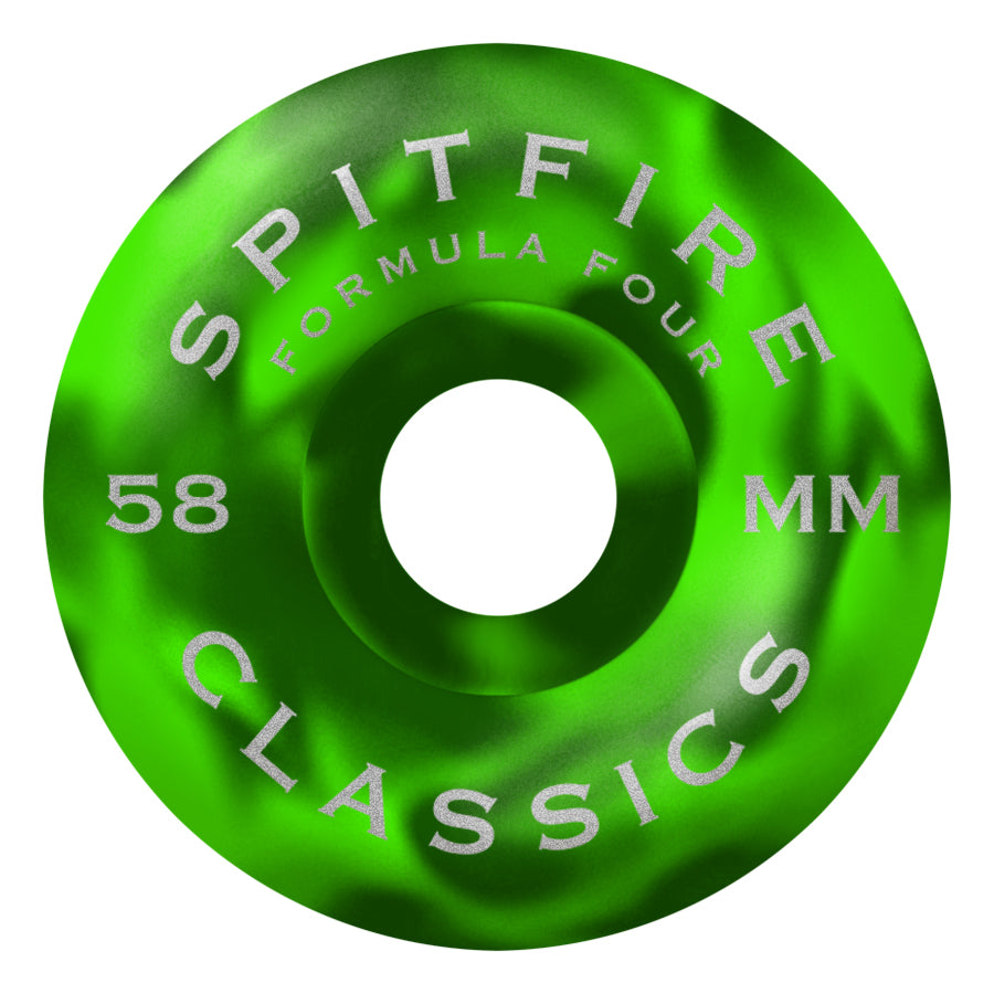 SPITFIRE F4 99du Swirled Classic 58mm Skateboard Wheels Skateboard Wheels Spitfire 