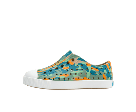 NATIVE Jefferson Sugarlite Print Child Shoes Flax Tan/Shell White/City Eucamo Youth Native Shoes Native Shoes 