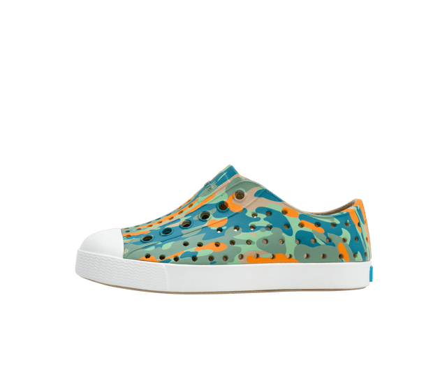 NATIVE Jefferson Sugarlite Print Child Shoes Flax Tan/Shell White/City Eucamo Youth Native Shoes Native Shoes 