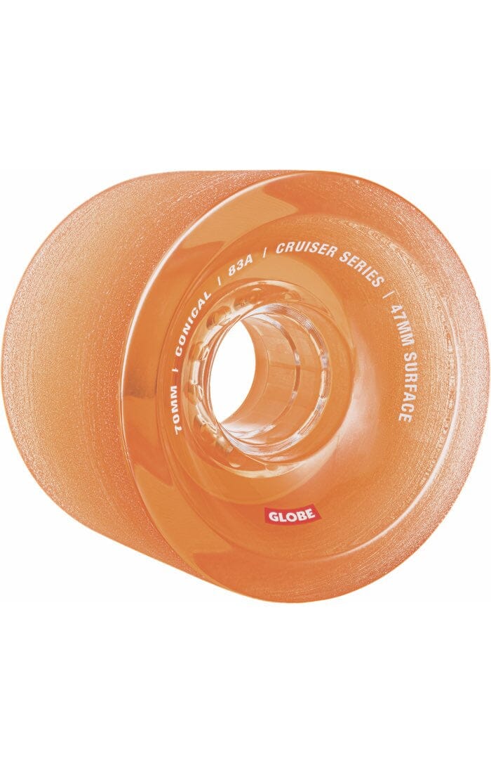 GLOBE Conical 70mm 83a Clear Amber Longboard Wheels Longboard Wheels Globe 