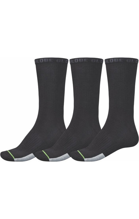 GLOBE Low Impact Crew Socks 3 Pack Assorted Men's Socks Globe 