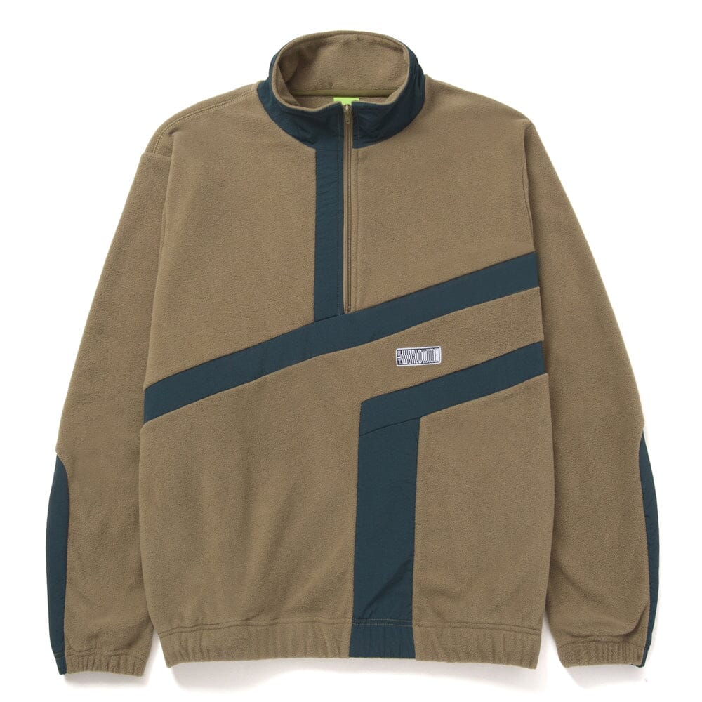HUF Range Quarter Zip Polar Fleece Sweater Olive Men's Sweaters huf 