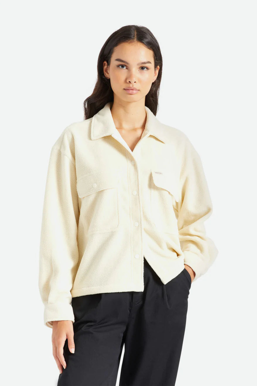 BRIXTON Women's Bowery Artic Stretch Flannel Dove Women's Flannels and Button Ups Brixton 