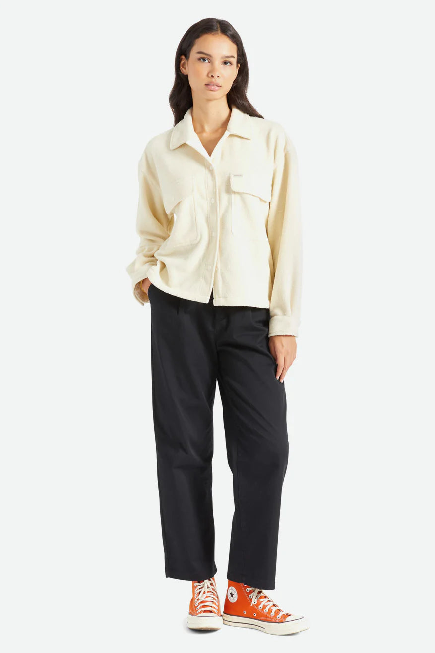 BRIXTON Women's Bowery Artic Stretch Flannel Dove Women's Flannels and Button Ups Brixton 