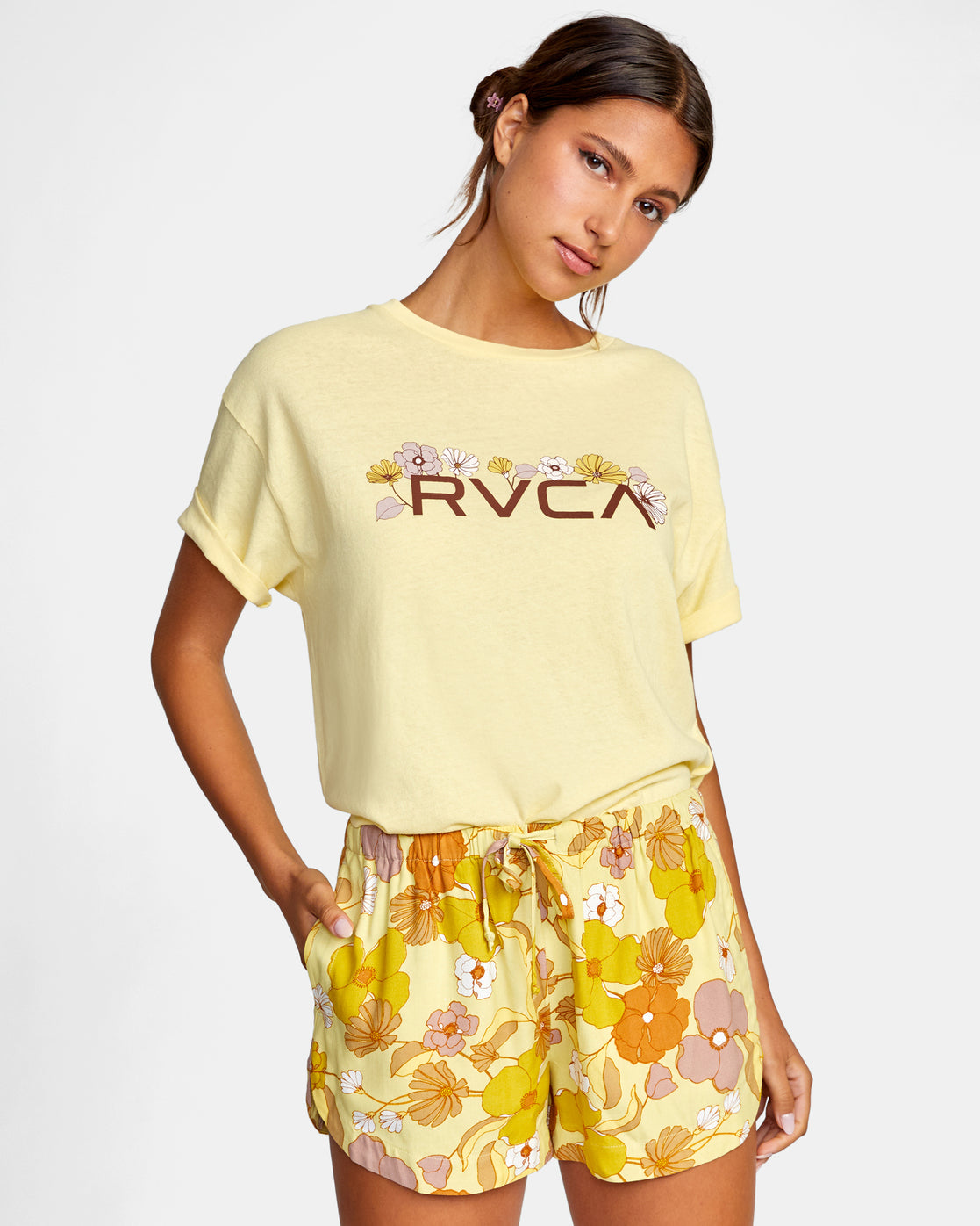 RVCA New Yume Drawcord Shorts Women's Mellow Yellow Women's Shorts RVCA 