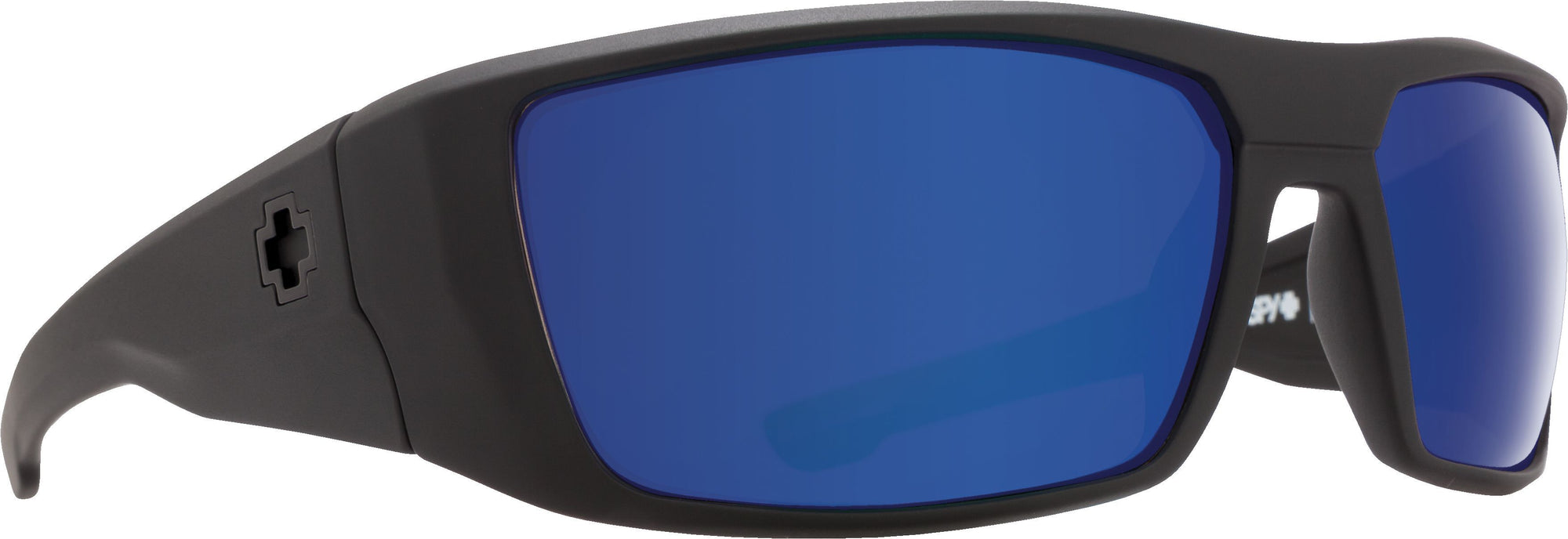 SPY Dirk Matte Black - Happy Bronze With Blue Spectra Mirror Polarized Sunglasses SUNGLASSES - Spy Sunglasses Spy 